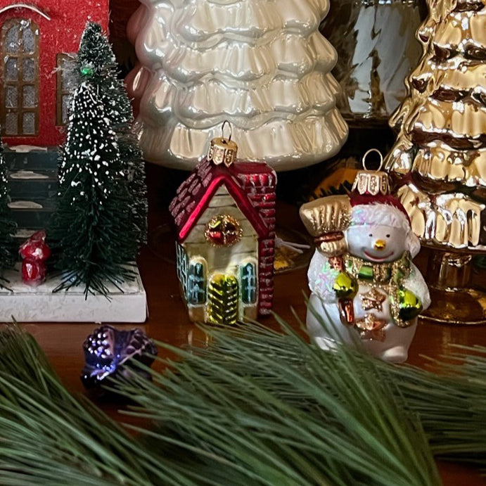Snowman with Broom Ornament
