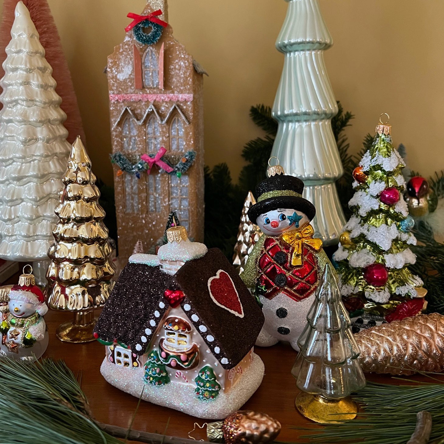Golden Pinecone Ornament