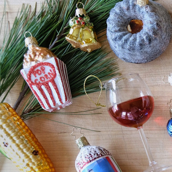 wine glass ornaments Mini Popcorn Handmade Glass Ornament – Collyer's Mansion