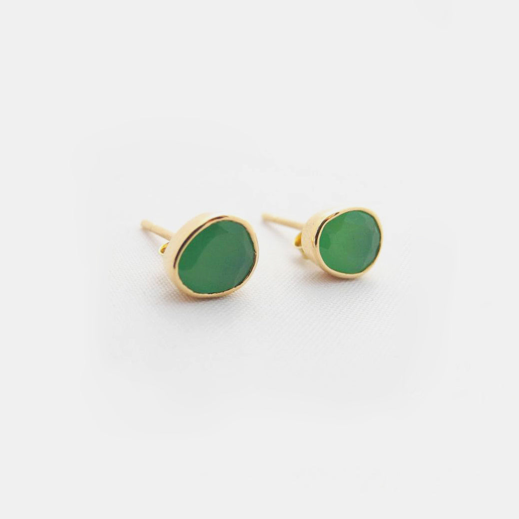 Chrysoprase Studs