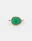 Chrysoprase Ring with White Diamonds