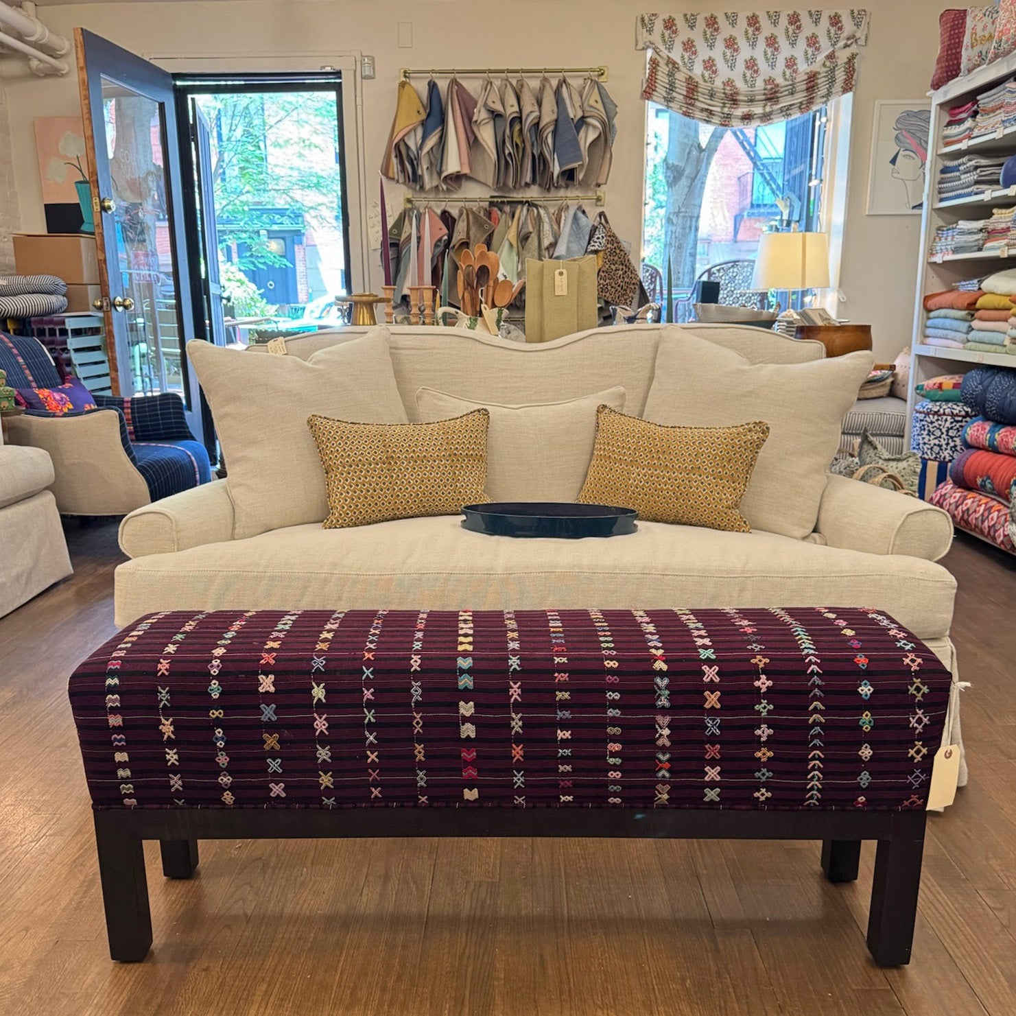 Slim Bench in Vintage Textile