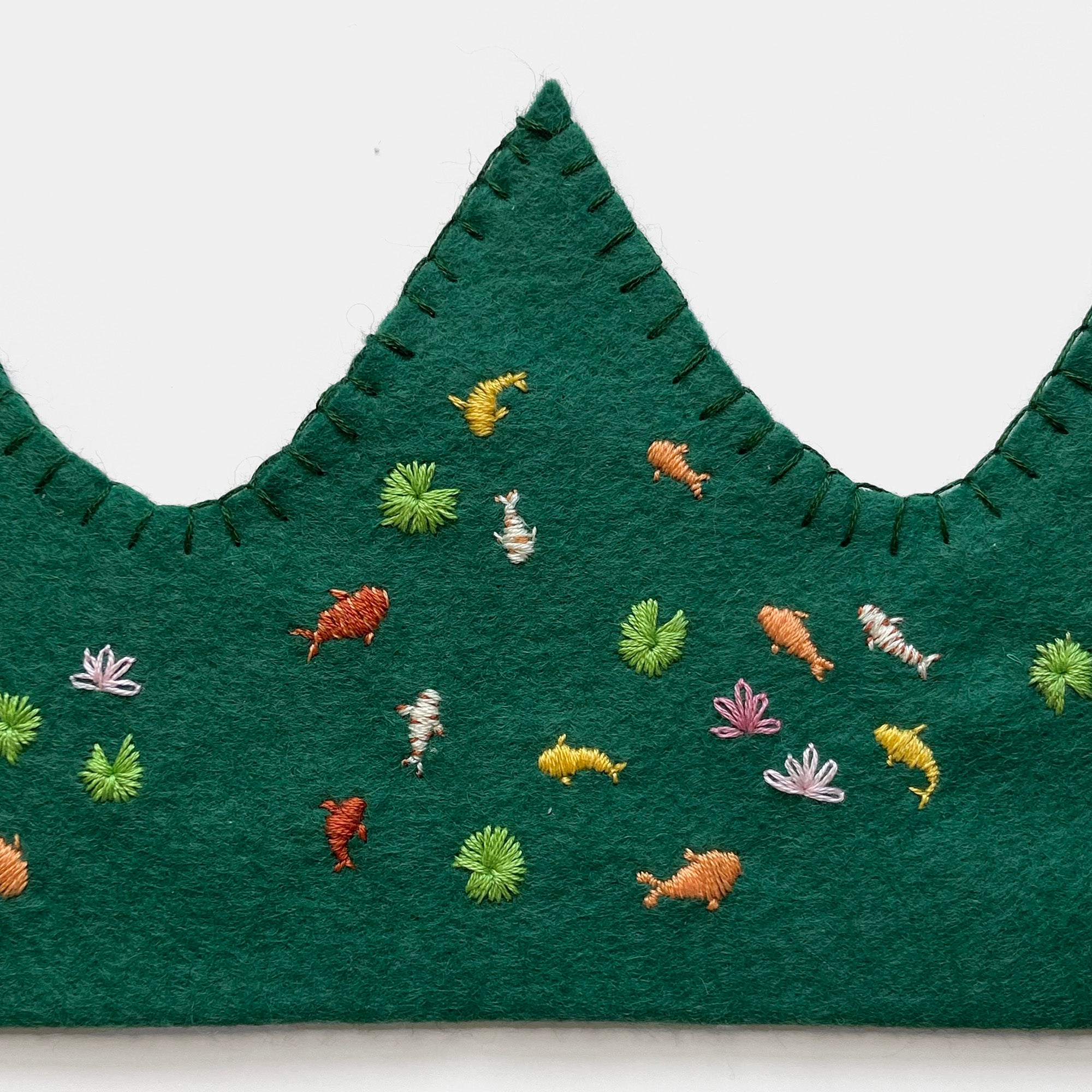 Handmade Felt Crown in Koi Pond