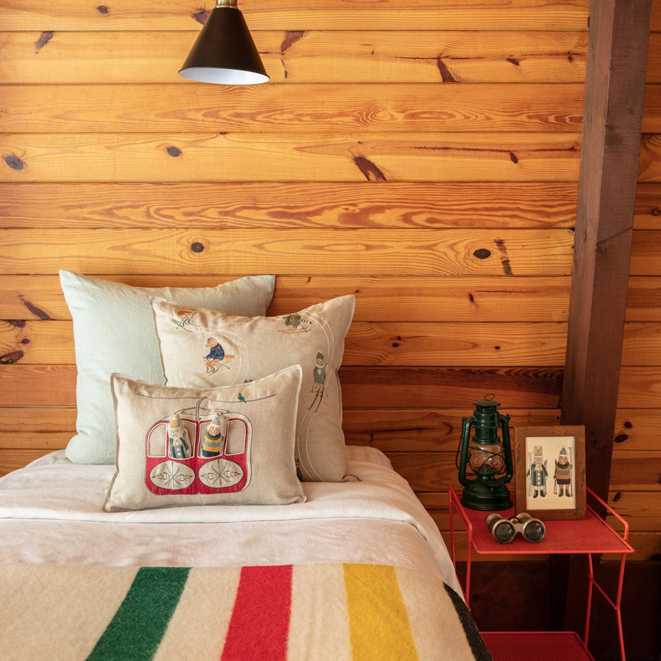 Gondola Ski Lift Pocket Lumbar Pillow