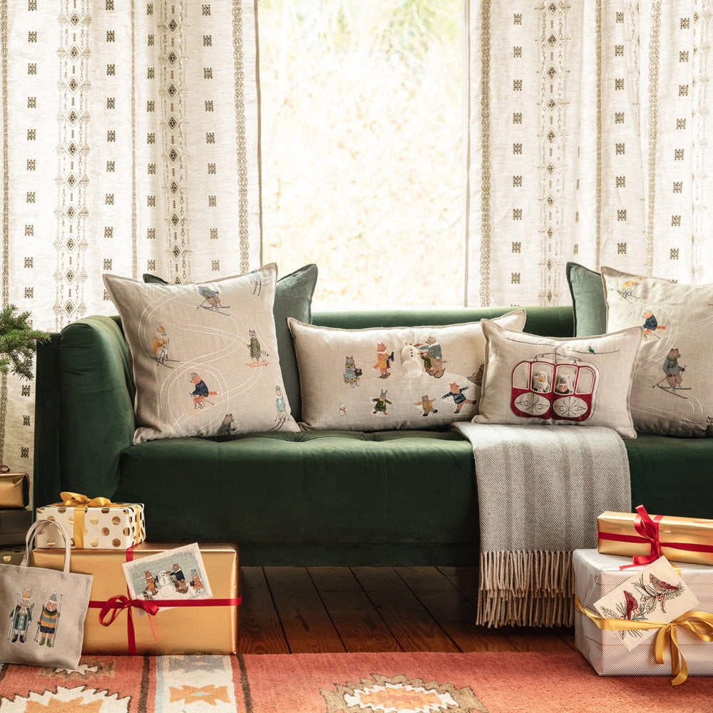 Gondola Ski Lift Pocket Lumbar Pillow