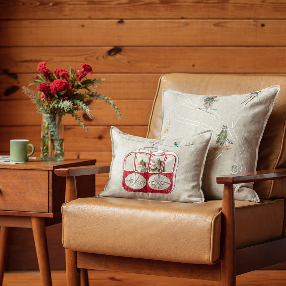 Gondola Ski Lift Pocket Lumbar Pillow