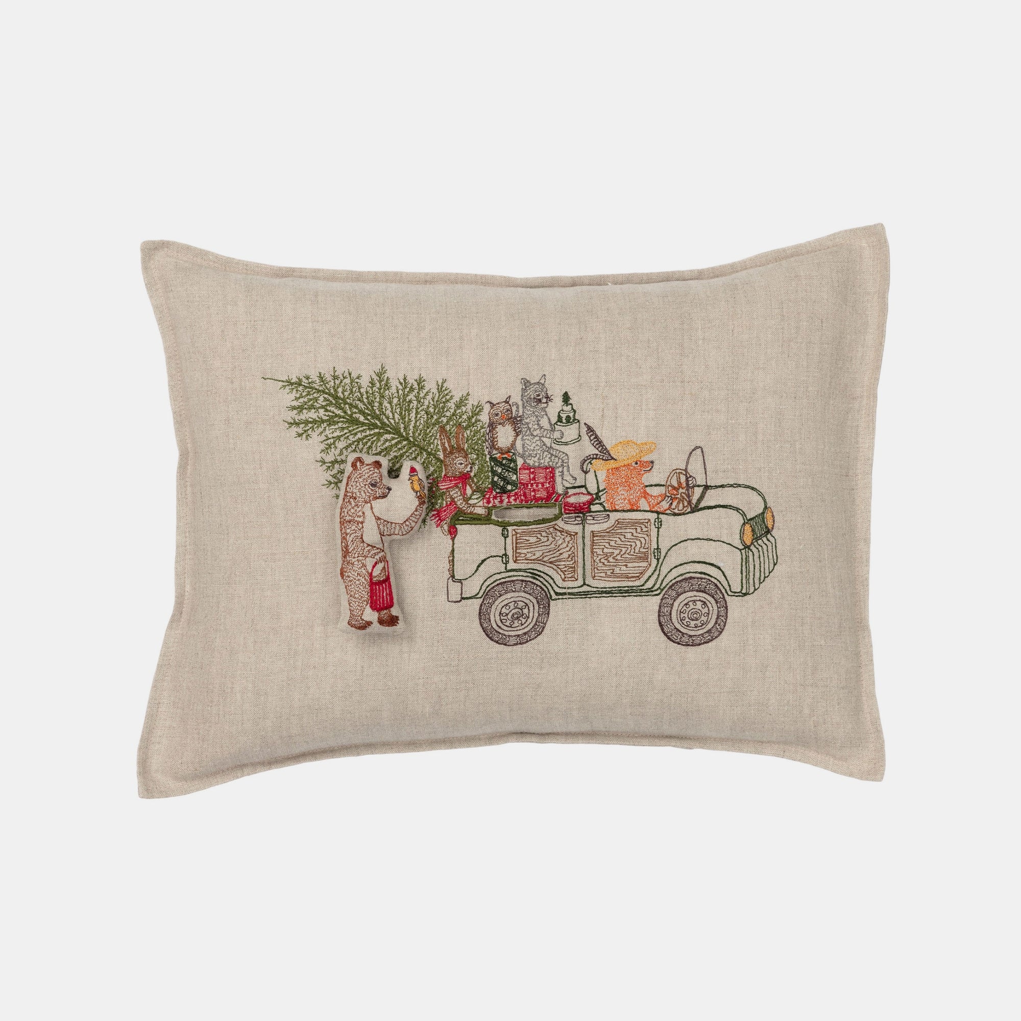 Christmas Tree Car Pocket Lumbar Pillow