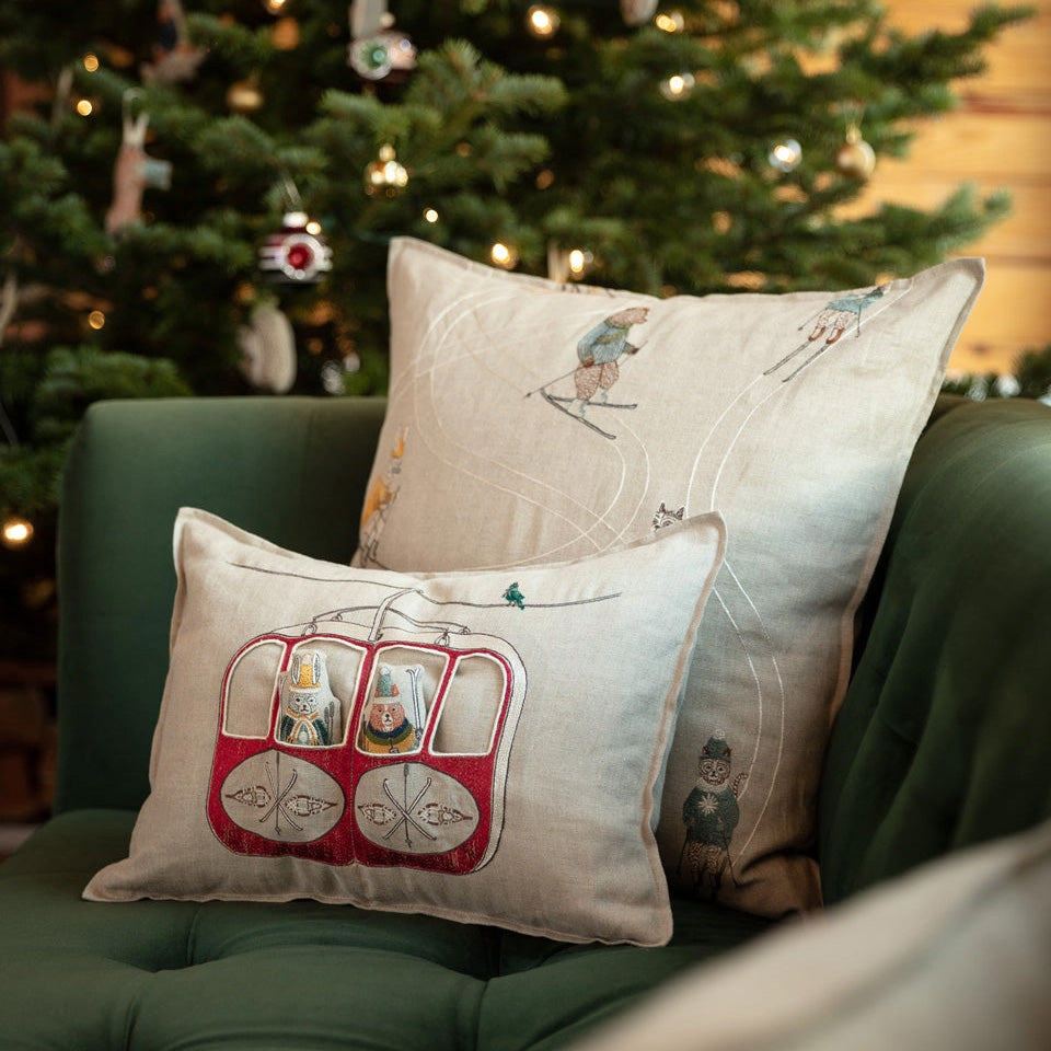 Gondola Ski Lift Pocket Lumbar Pillow