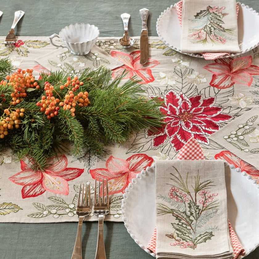 Christmas Flowers Table Runner