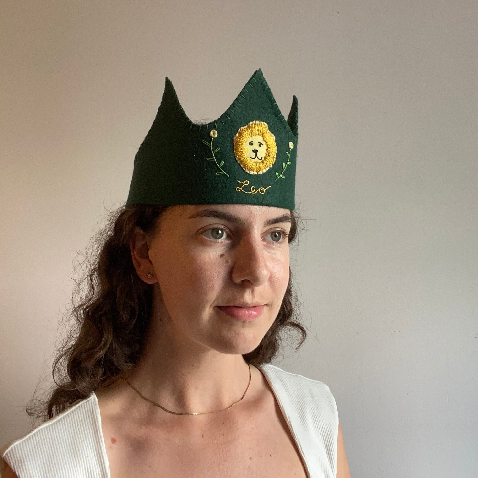 Zodiac Handmade Felt Crown in Leo