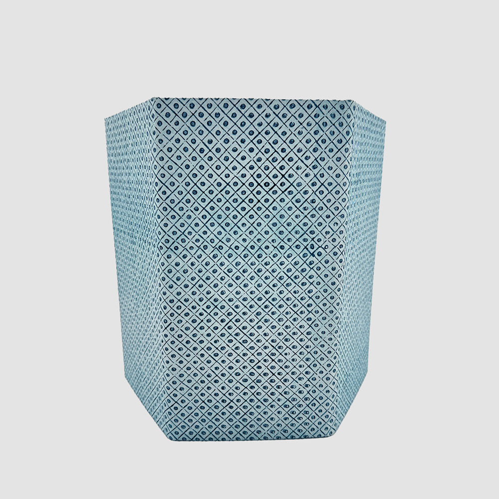 Blue Dot Wastebasket