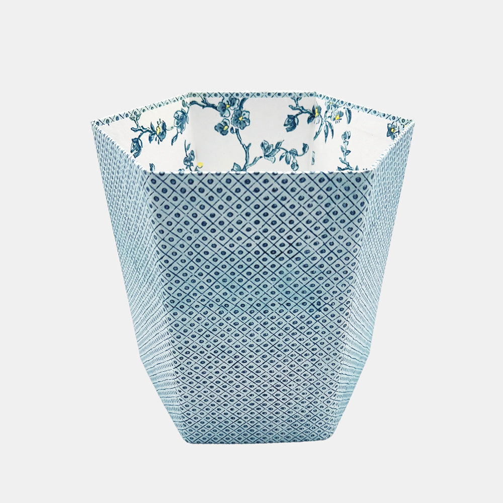 Blue Dot Wastebasket