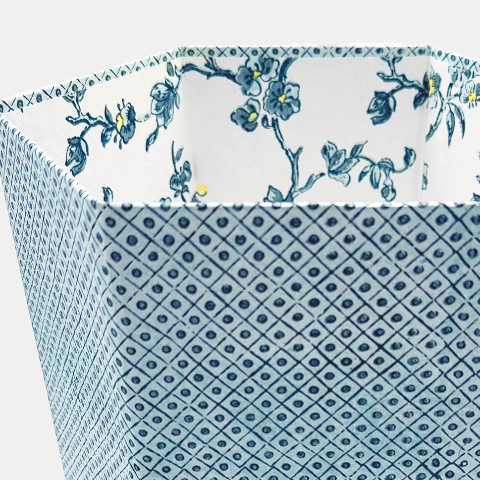 Blue Dot Wastebasket