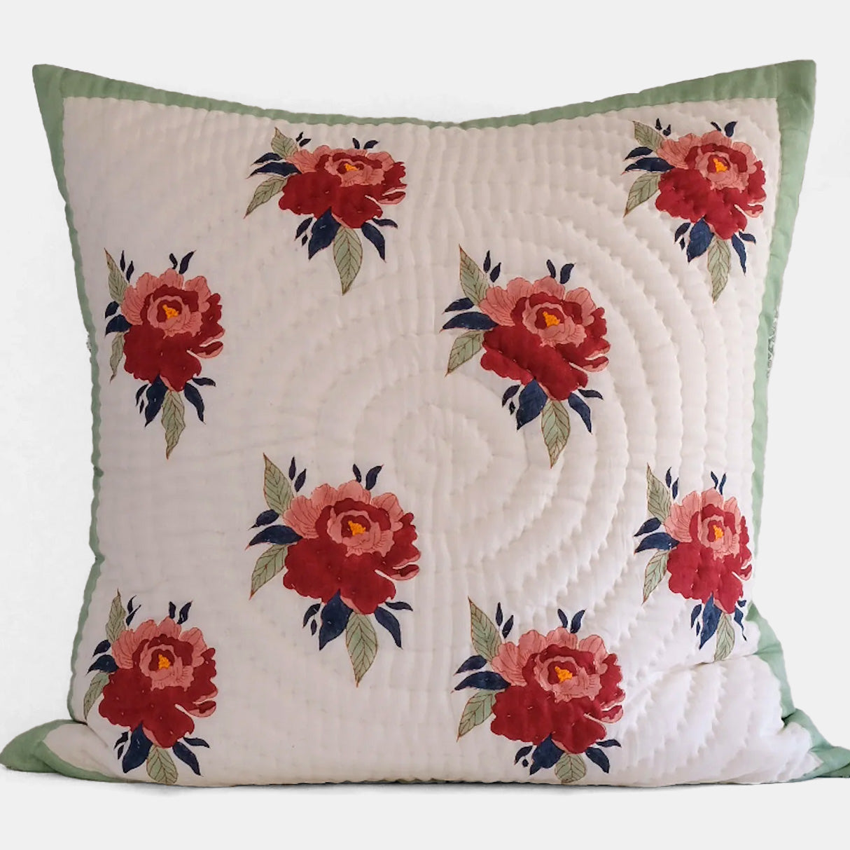 Babita Red Quilted Euro Sham