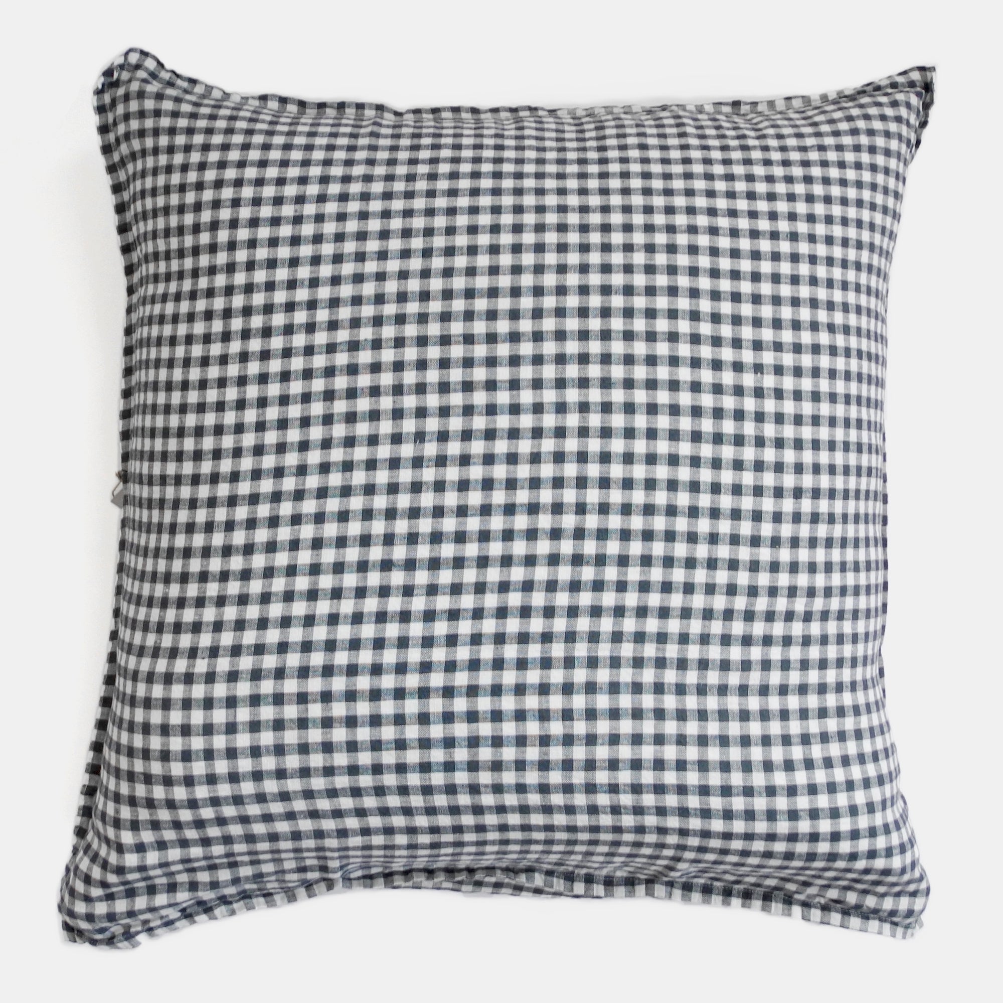Linen Euro Pillowcase in Anthracite Gingham