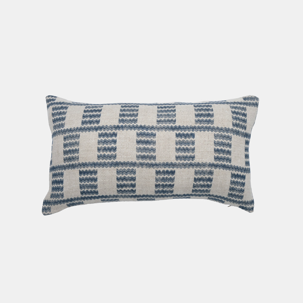 Fermoie Cove Blue Linen Pillow, lumbar