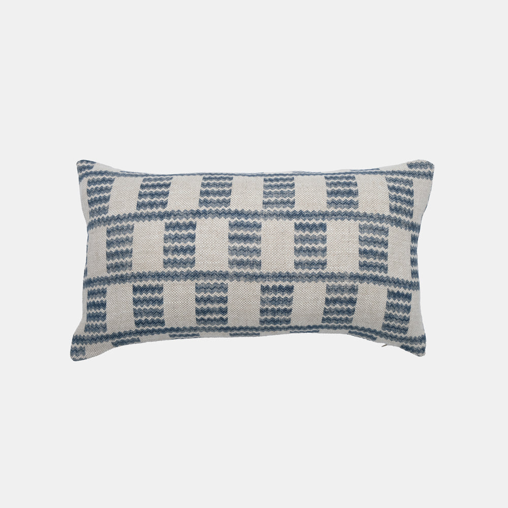 Fermoie Cove Blue Linen Lumbar Pillow