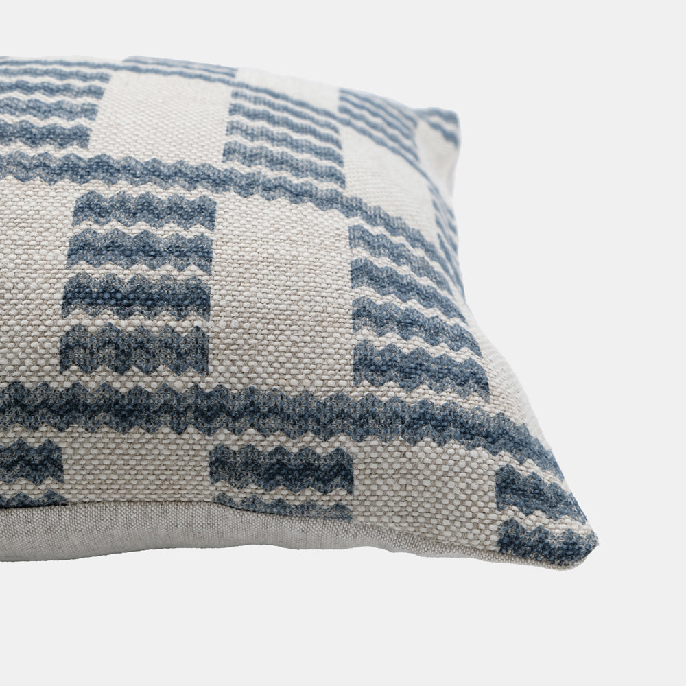 Fermoie Cove Blue Linen Lumbar Pillow