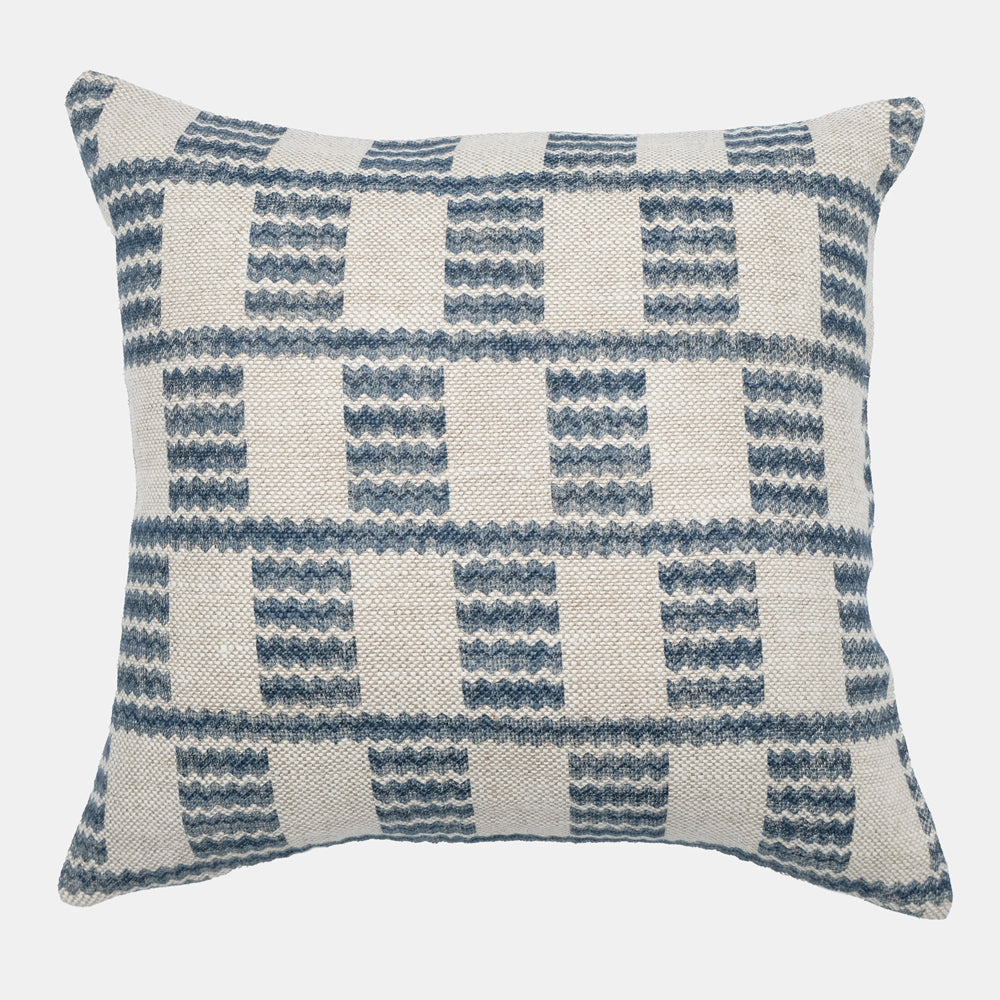 Fermoie Cove Blue Linen Pillow, square