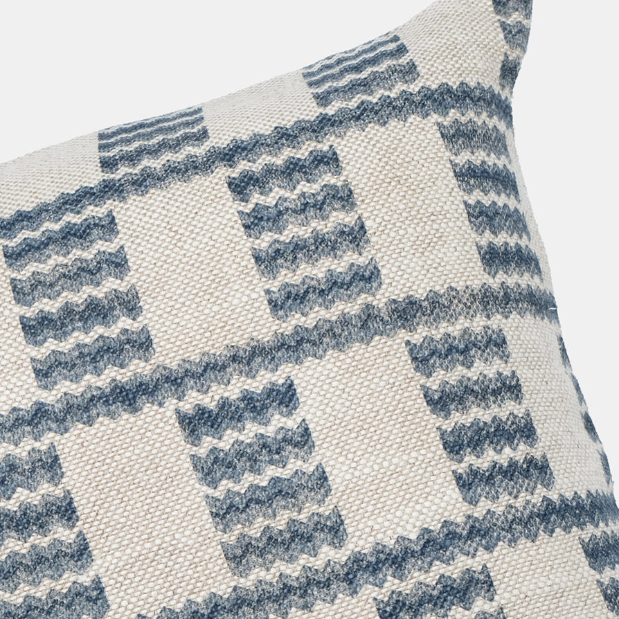 Fermoie Cove Blue Linen Pillow, square