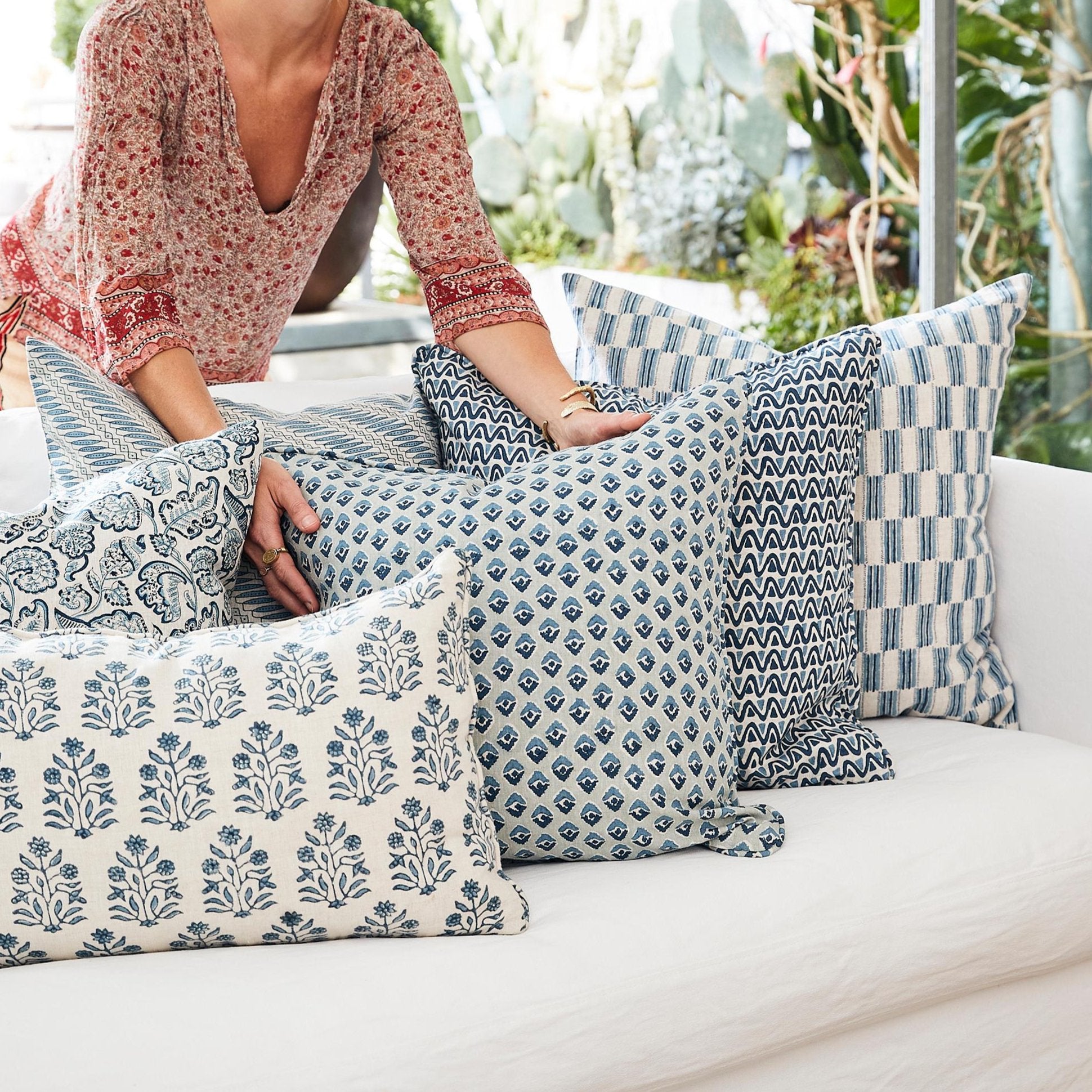 Lagos Azure Square Pillow