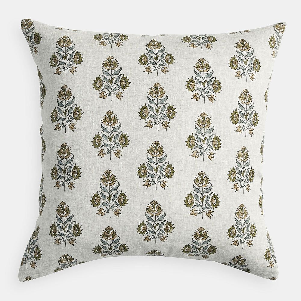 Ankara Celadon Moss Pillow, square