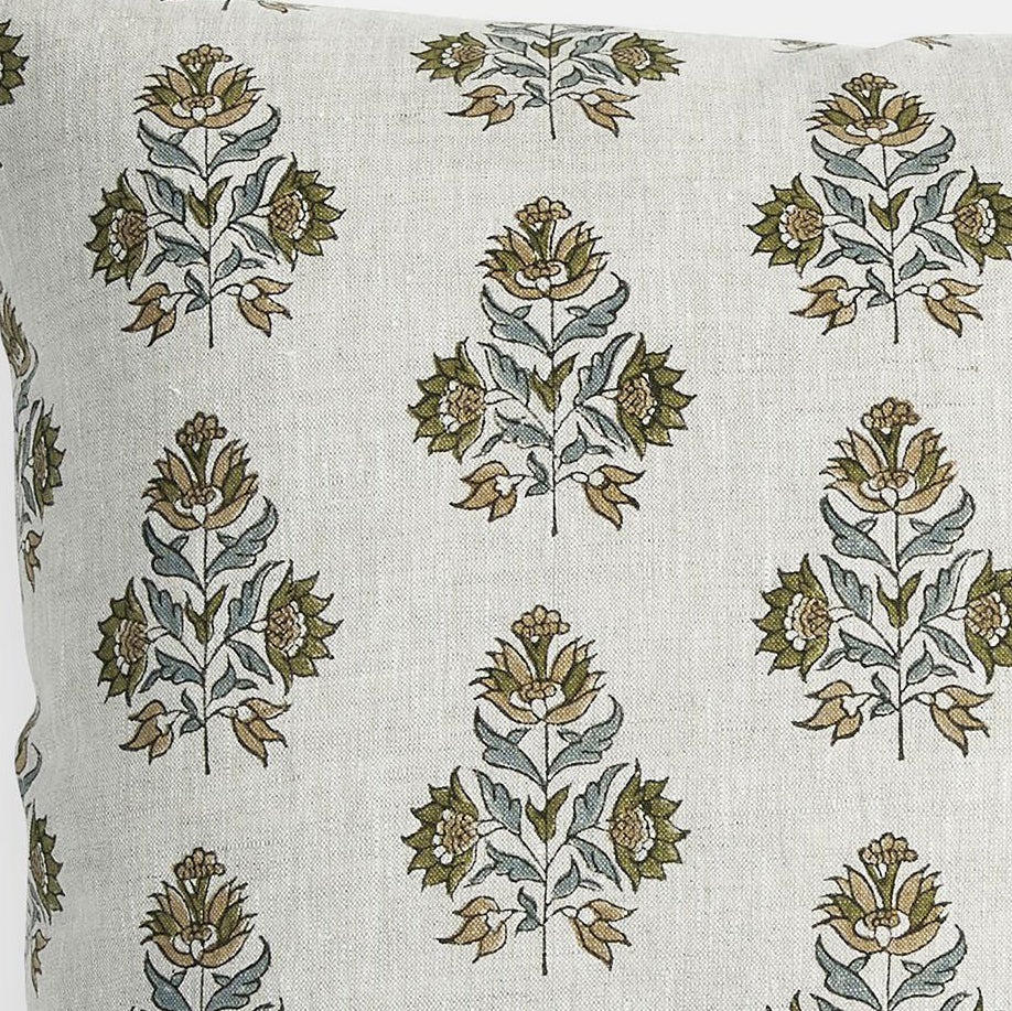 Ankara Celadon Moss Square Pillow