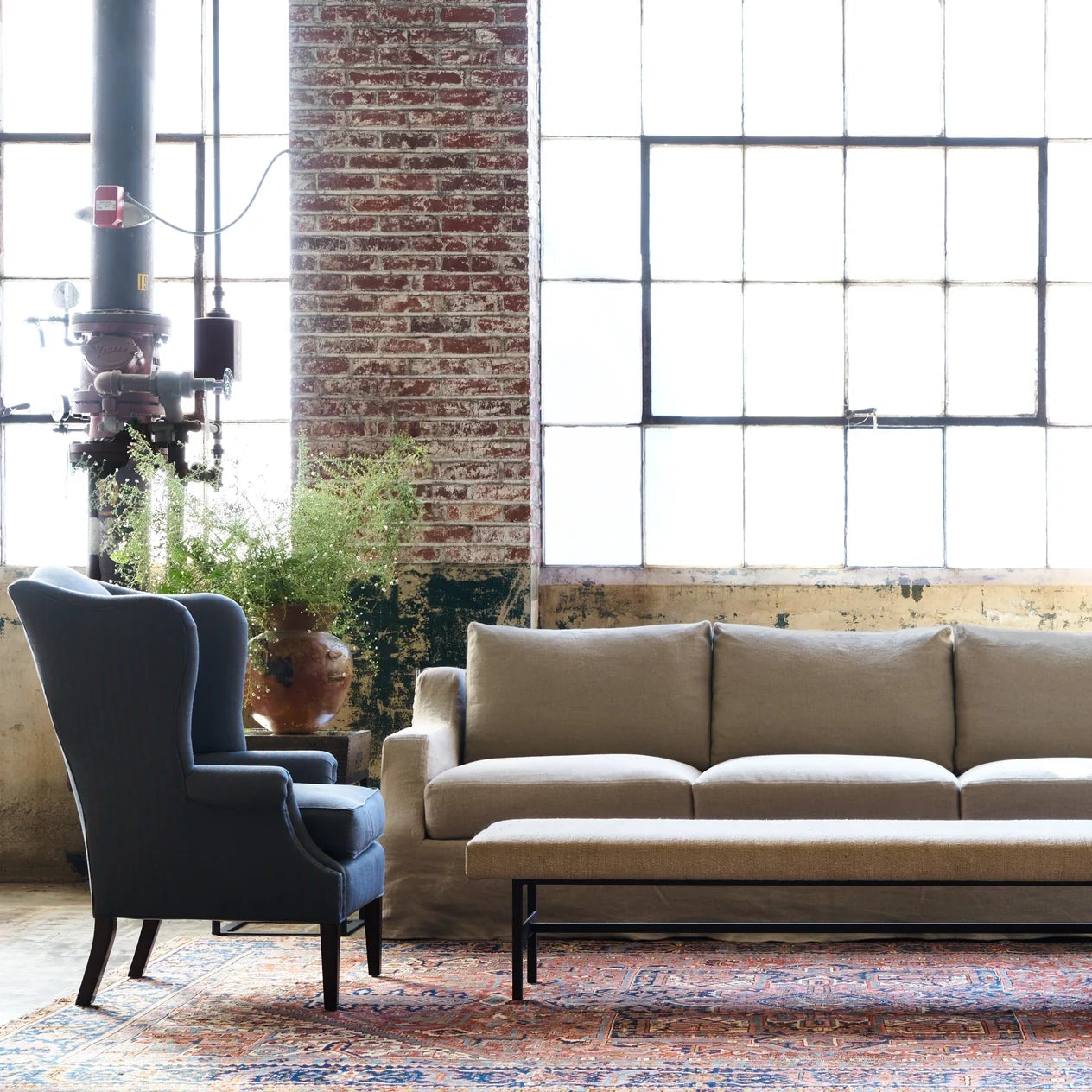 Thorn Tail Wingback Chair in Apollo Moss (swatch shown)
