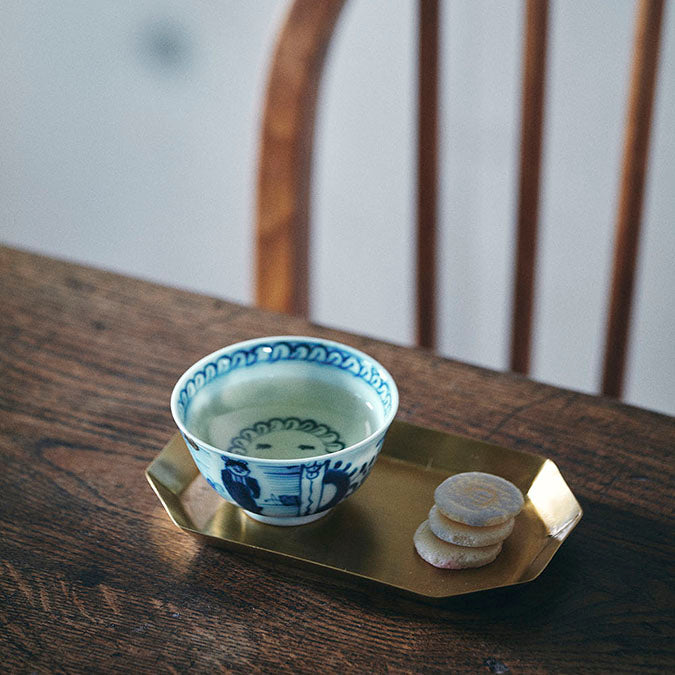 Long Octagonal Brass Tray