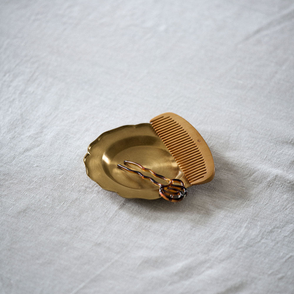 Scalloped Round Brass Tray