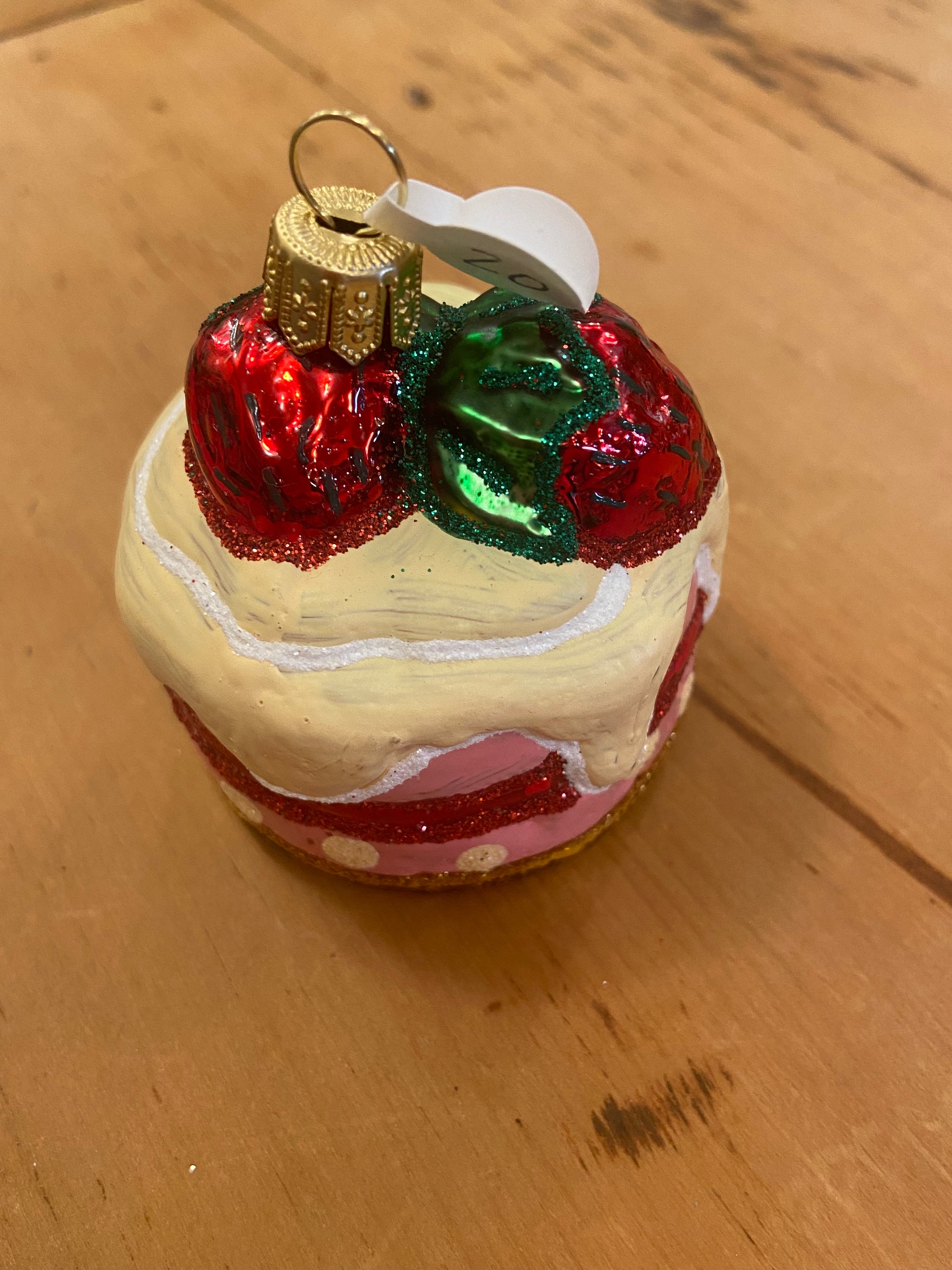 Cake with Strawberries Ornament
