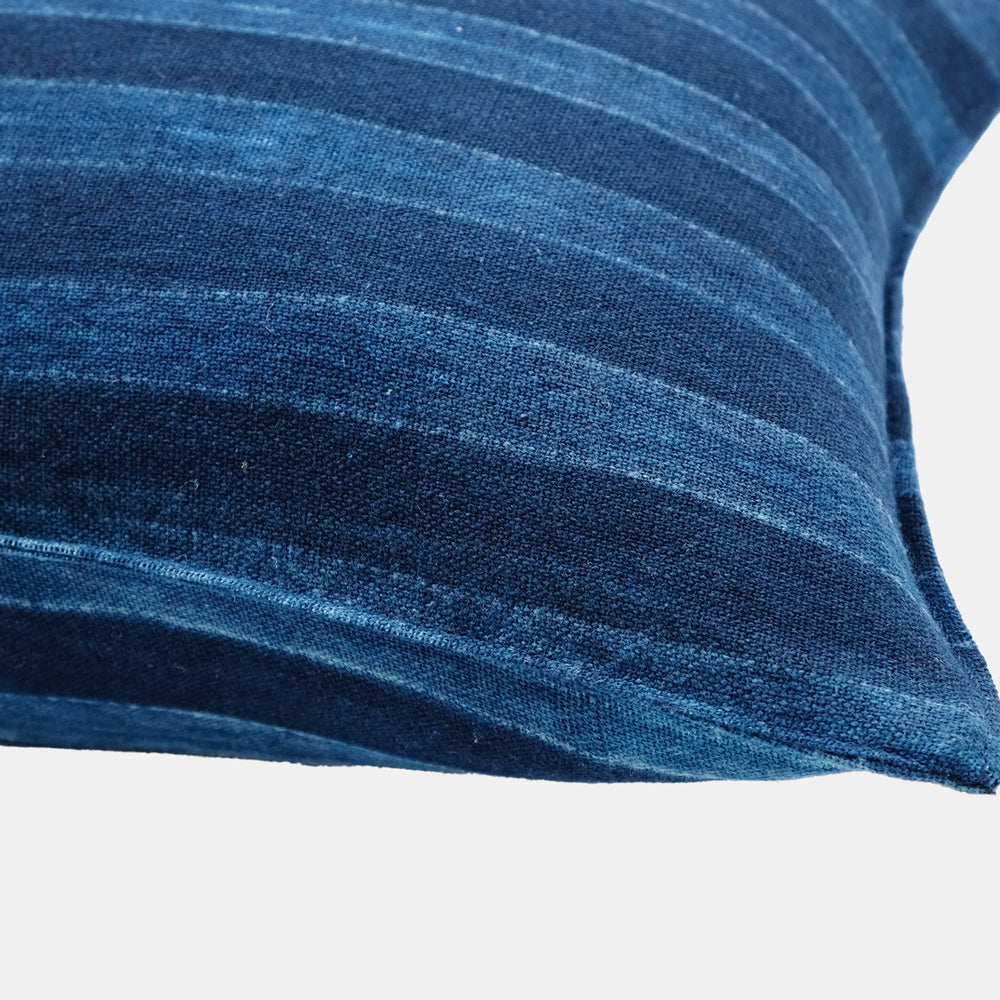 Small Lumbar Pillow in Indigo Thin Stripe