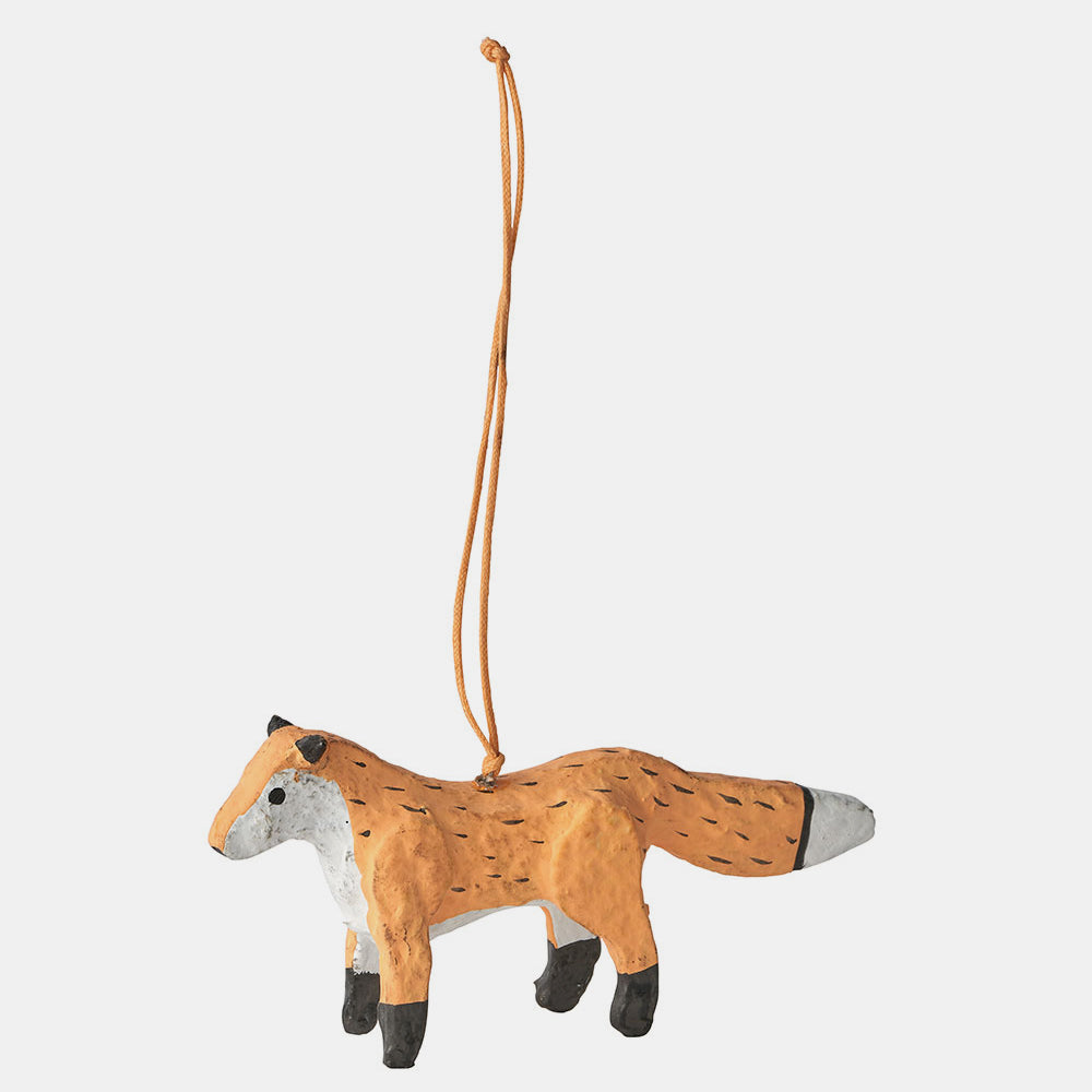Paper Mache Fox Ornament