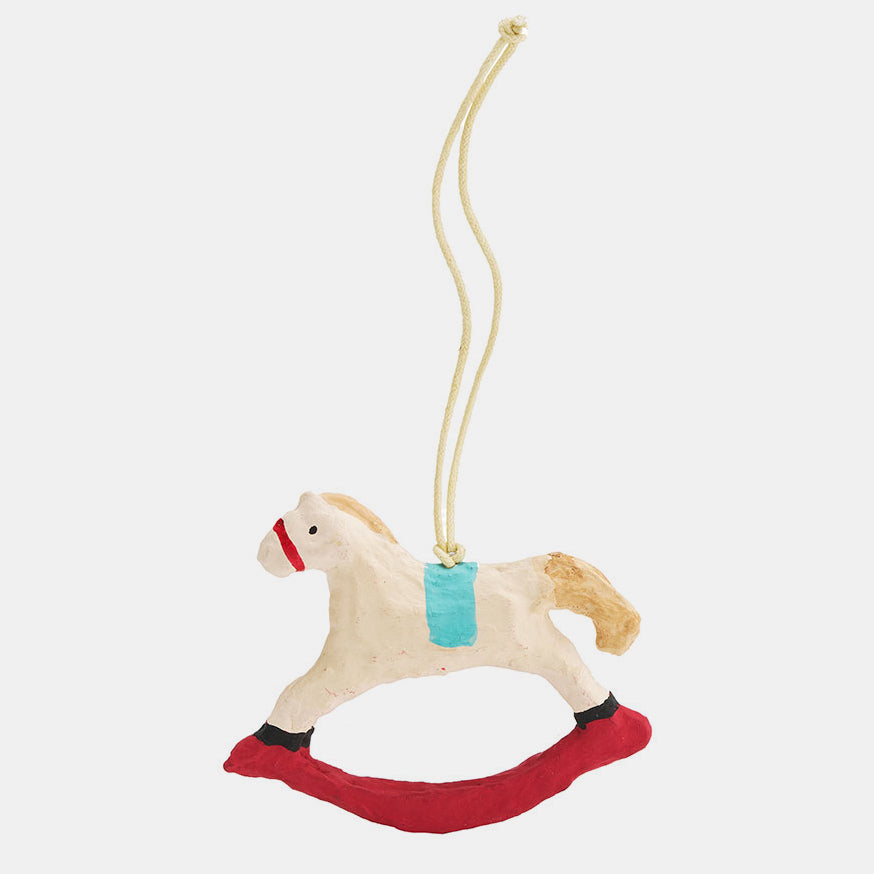 Paper Mache Rocking Horse Ornament