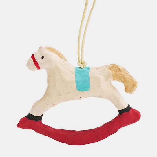 Paper Mache Rocking Horse Ornament
