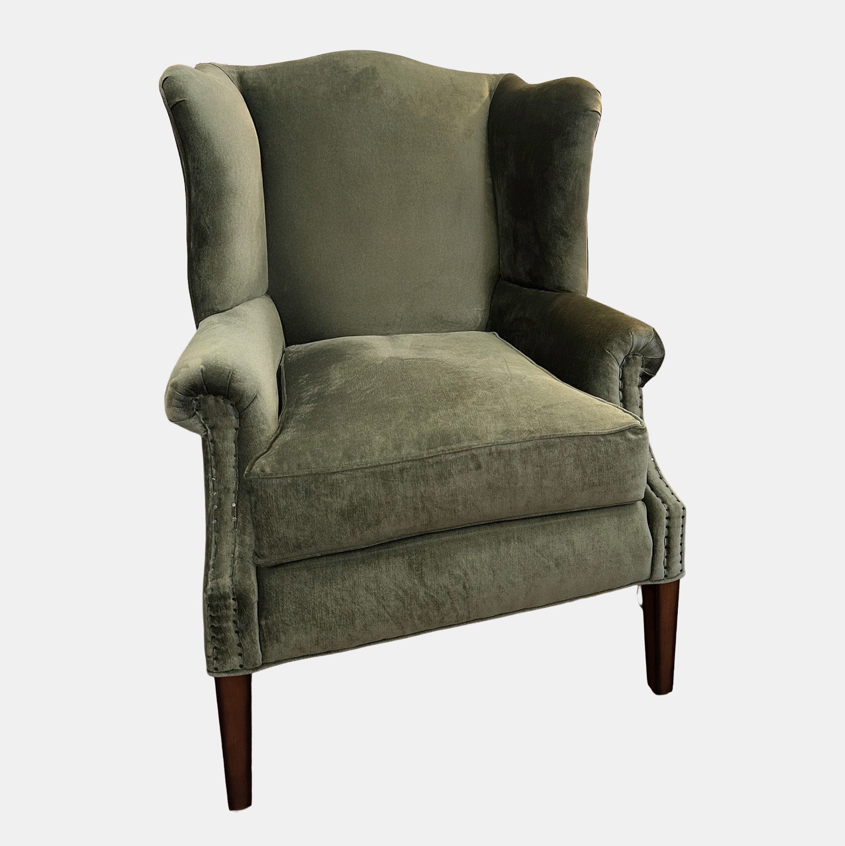 Thorn Tail Wingback Chair in Apollo Moss