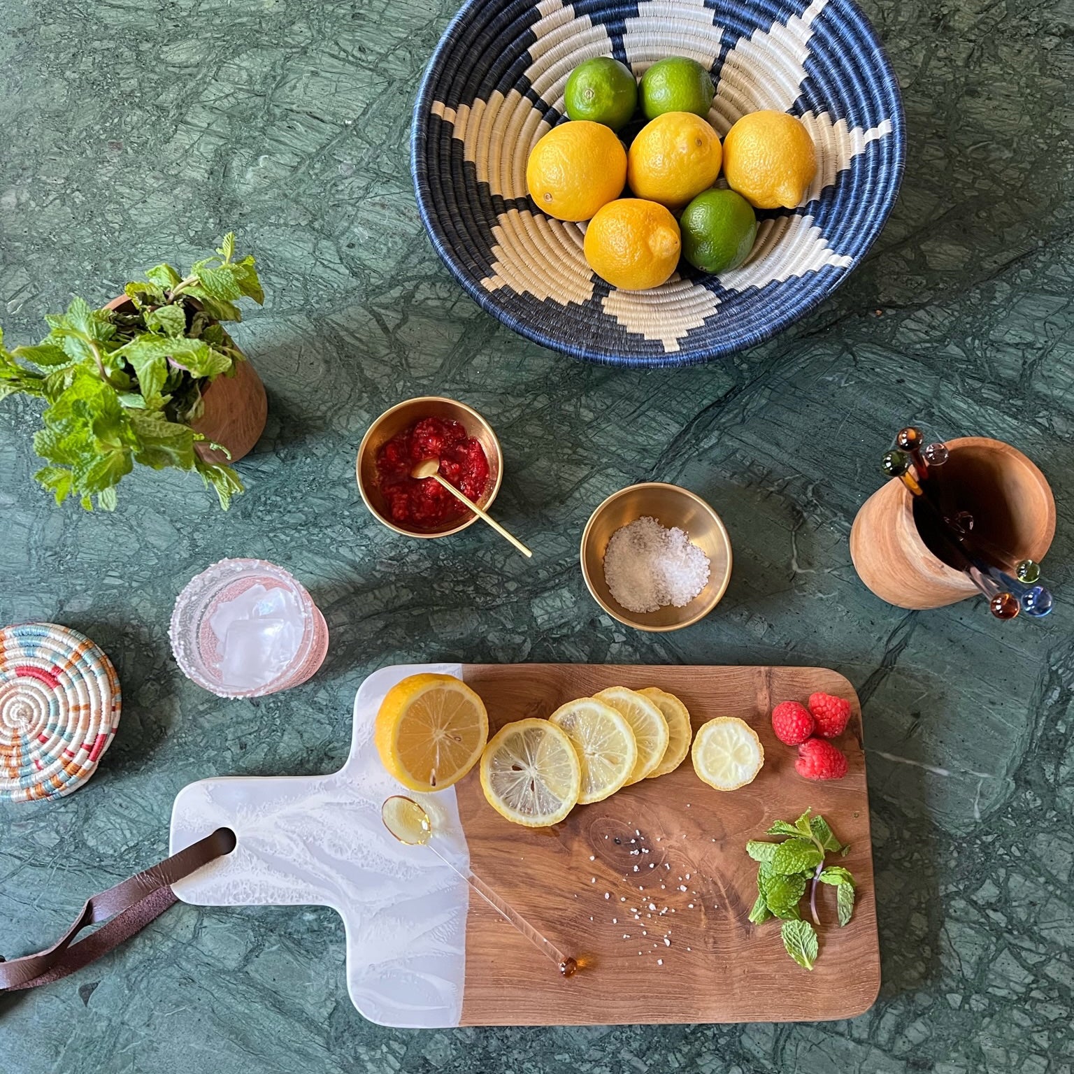 Austin White Swirl Serving Board