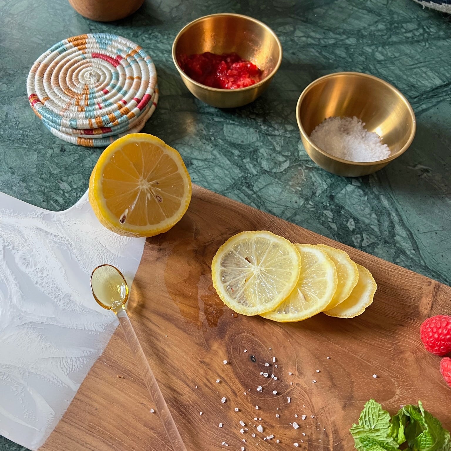 Austin White Swirl Serving Board