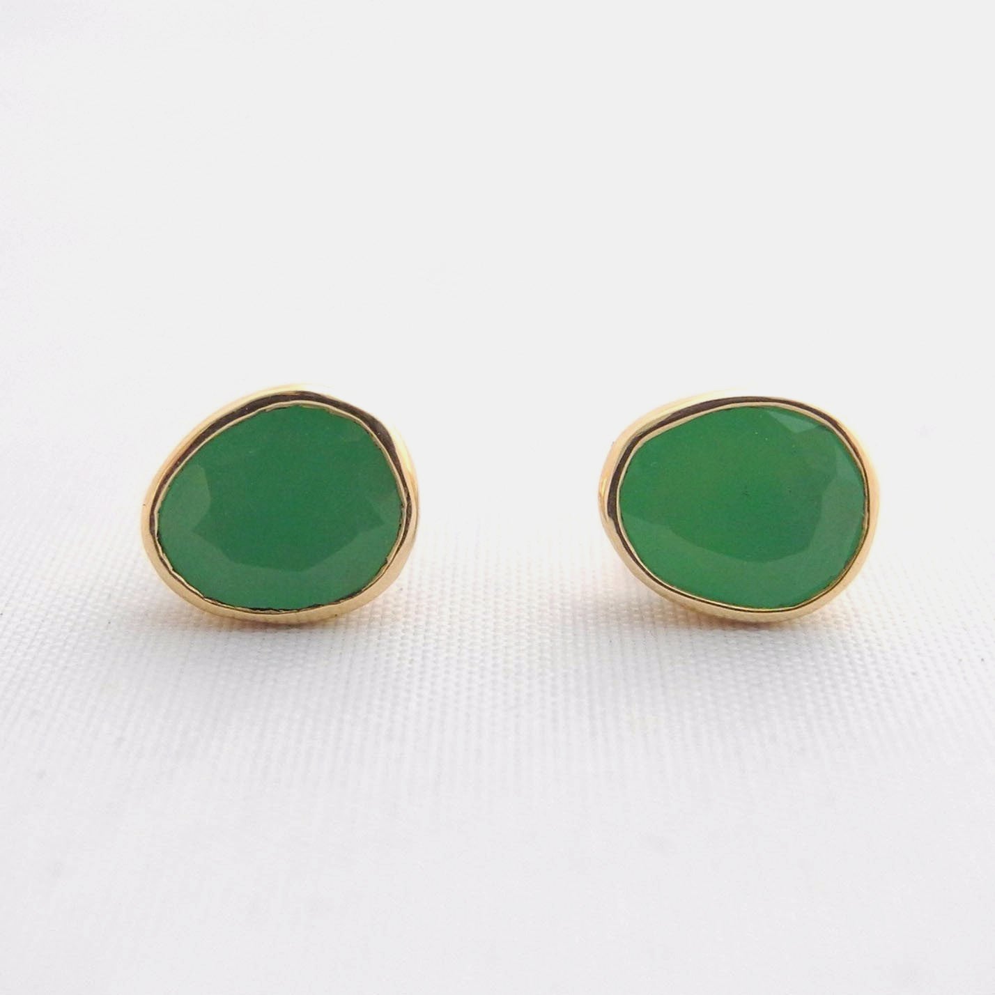 Chrysoprase Studs