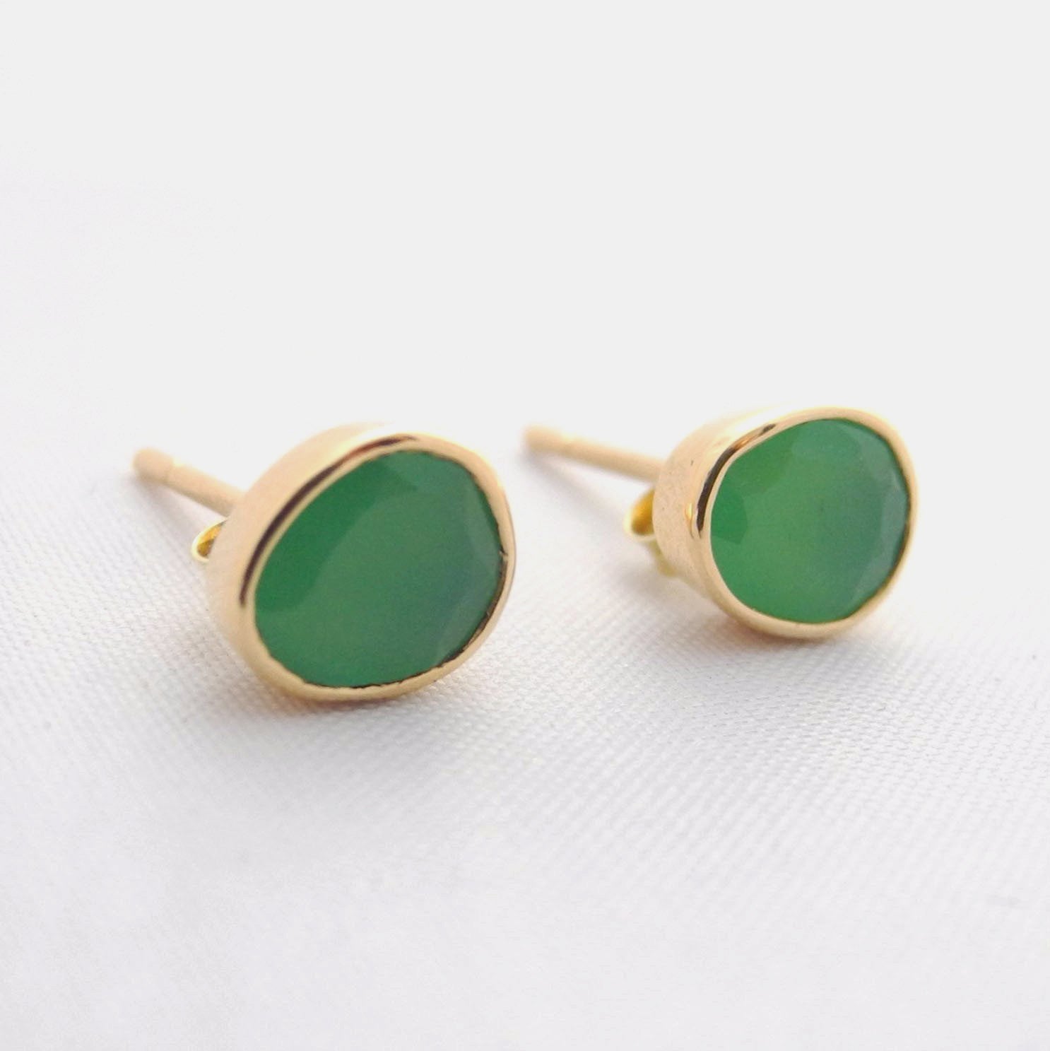 Chrysoprase Studs