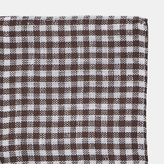 Brown Gingham Joshu Linen Coaster