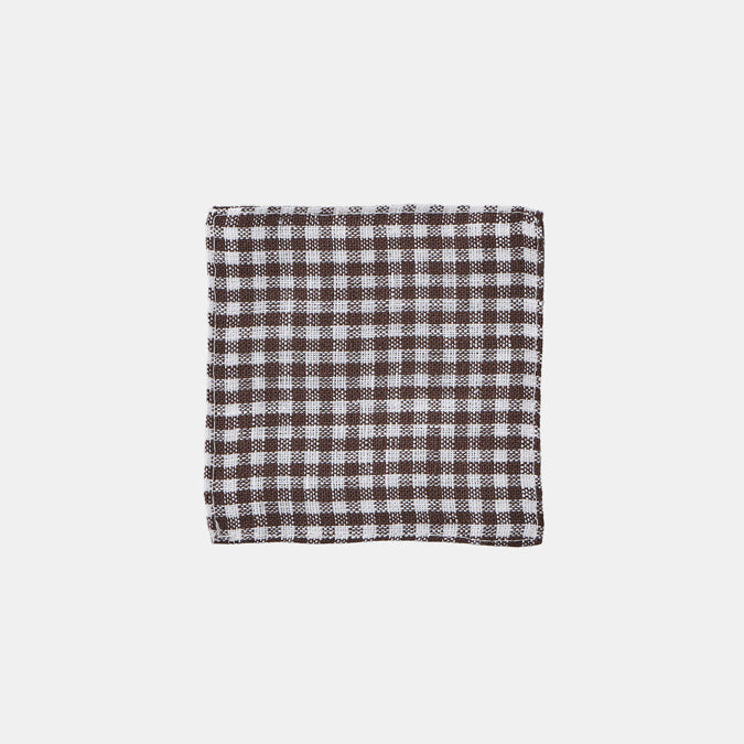 Brown Gingham Joshu Linen Coaster