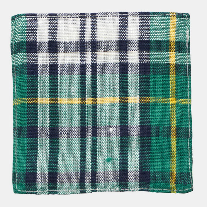 Green Tartan Heren Linen Coaster