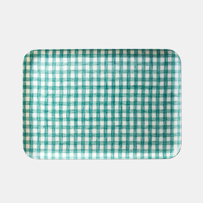 Green Check Jules Tray