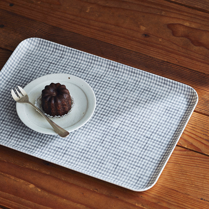 Light Grey Check Jesse Tray