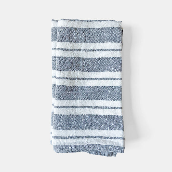 Linen Napkin, large grey stripes