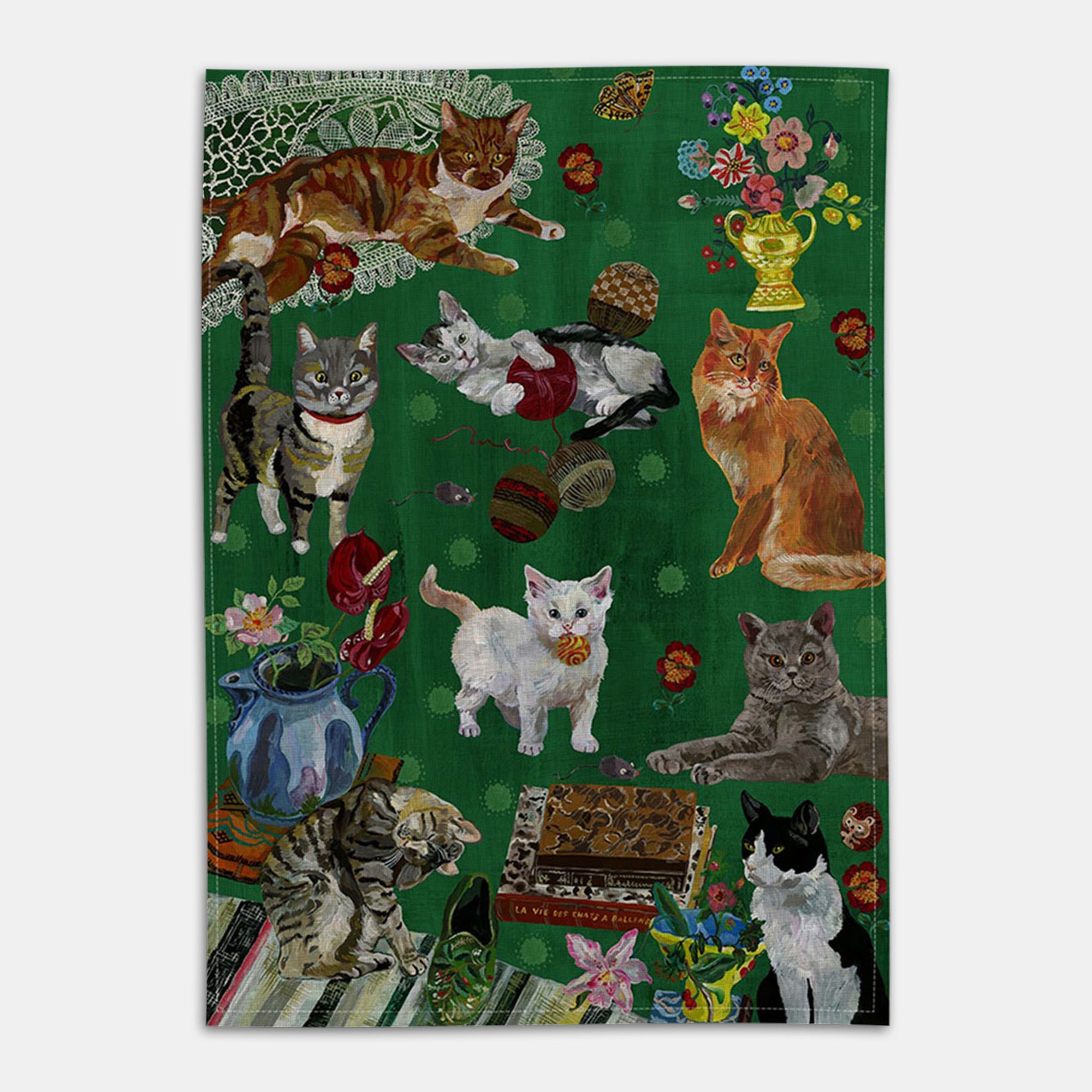 Les Chats Tea Towel