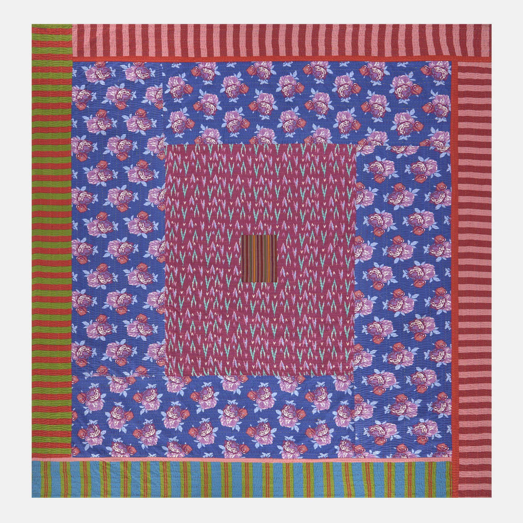 Ikat Arrow Magenta Gudri Bedcover