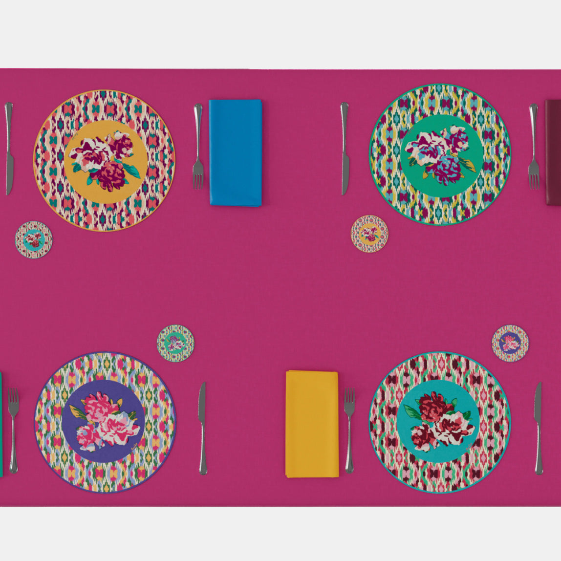 Round Placemat in Dali Peony Honey