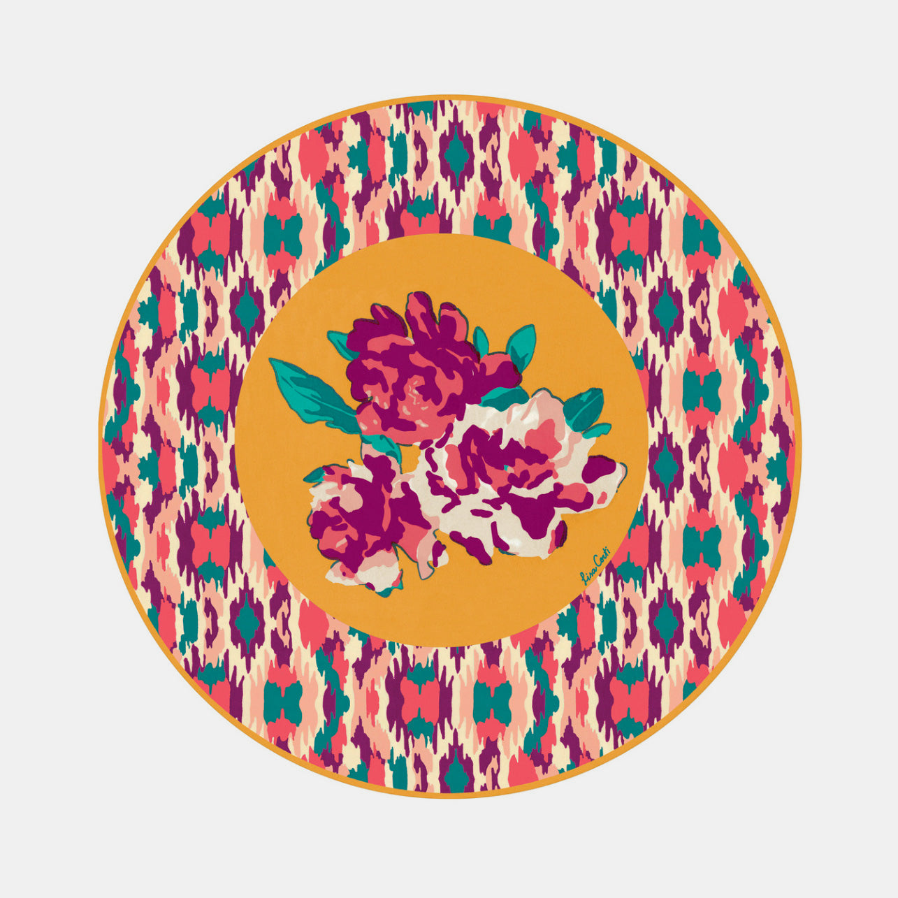 Round Dali Peony Honey Placemat